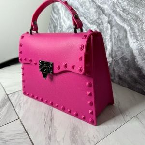 Most wanted jelly hot pink bag w strap super cute